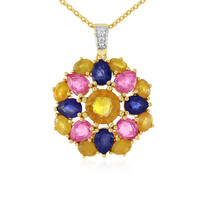 Collier en argent et Saphir jaune de Madagascar