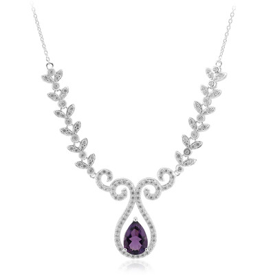 Collier en argent et Améthyste de Zambie
