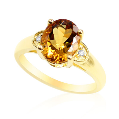 Bague en argent et Scapolite cognac