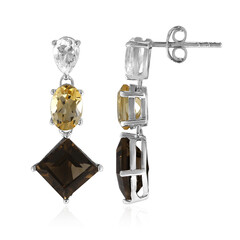 Boucles d'oreilles en argent et Quartz fumé