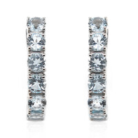 Boucles d'oreilles en argent et Topaze bleu ciel