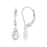 Boucles d'oreilles en argent et Aigue-marine