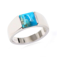 Bague en argent et Turquoise bleue de Mohavie (Faszination Türkis)