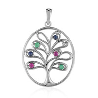 Pendentif en argent et Saphir bleu