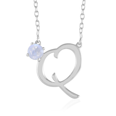 Collier en argent et Pierre de Lune arc-en-ciel