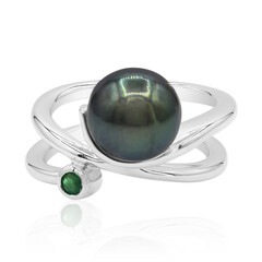 Bague en argent et Perle de culture de Tahiti (TPC)