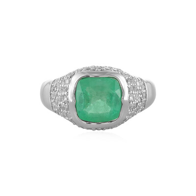 Bague en argent et Emeraude de Russie