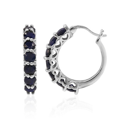 Boucles d'oreilles en argent et Spinelle bleu roi