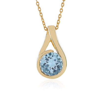 Collier en argent et Topaze bleu ciel