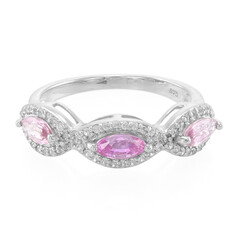 Bague en argent et Saphir parme