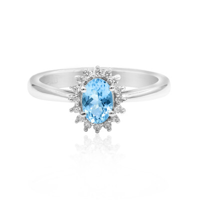 Bague en argent et Aigue-Marine Santa Maria