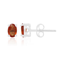 Boucles d'oreilles en argent et Saphir orange