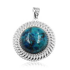 Pendentif en argent et Azurite-Malachite