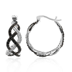 Boucles d'oreilles en argent et Spinelle noir