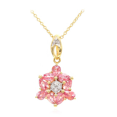 Collier en or et Saphir Padparadscha non chauffé (AMAYANI)