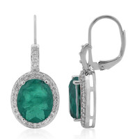 Boucles d'oreilles en argent et Quartz vert forêt
