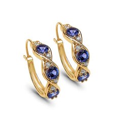 Boucles d'oreilles en or et Tanzanite AAA (AMAYANI)
