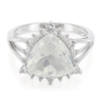 Bague en argent et Quartz Lune glacée