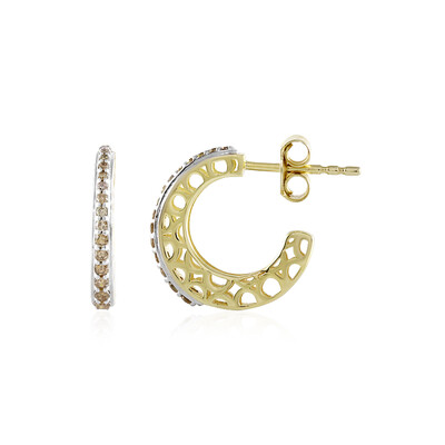 Boucles d'oreilles en or et Diamant champagne I3 (Ornaments by de Melo)