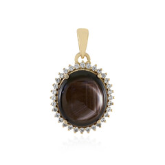 Pendentif en or et Saphir étoilé noir
