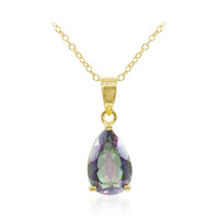 Collier en argent et Quartz mystique vert