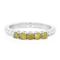 Bague en argent et Diamant jaune