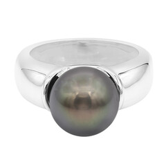 Bague en argent et Perle de culture de Tahiti