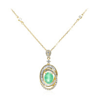 Collier en or et Emeraude de Zambie AAA (CIRARI)