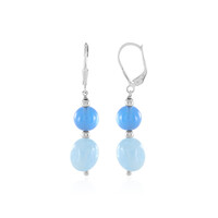 Boucles d'oreilles en argent et Aigue-marine