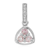 Pendentif en argent et Saphir rose de Ceylan
