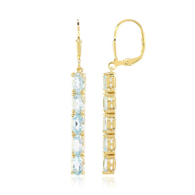 Boucles d'oreilles en argent et Topaze bleu ciel