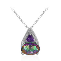 Collier en argent et Quartz mystique