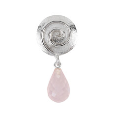 Pendentif en argent et Quartz rose