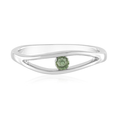 Bague en argent et Apatite chromifère