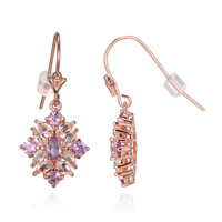 Boucles d'oreilles en argent et Améthyste Rose de France