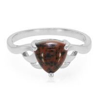 Bague en argent et Obsidienne acajou