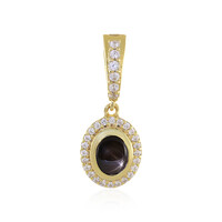 Pendentif en argent et Saphir étoilé noir