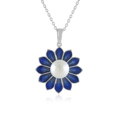 Collier en argent et Perle blanche de culture d'eau douce (Adela Silber)