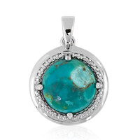 Pendentif en argent et Turquoise bleue de Mohavie