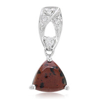 Pendentif en argent et Obsidienne acajou