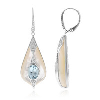 Boucles d'oreilles en or et Aigue-Marine du Brésil AAA (CIRARI)