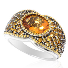 Bague en argent et Citrine Madère