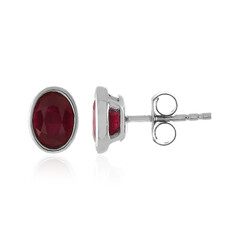 Boucles d'oreilles en argent et Rubis de Madagascar