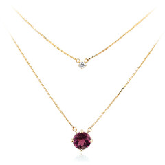 Collier en or et Grenat magenta (de Melo)