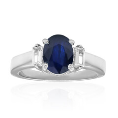 Bague en argent et Saphir bleu