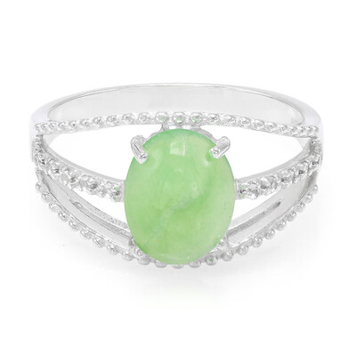 Bague en argent et Chrysoprase impériale
