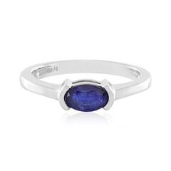 Bague en argent et Saphir bleu de Madagascar