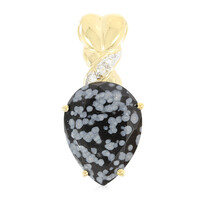 Pendentif en argent et Obsidienne Flocon-de-Neige