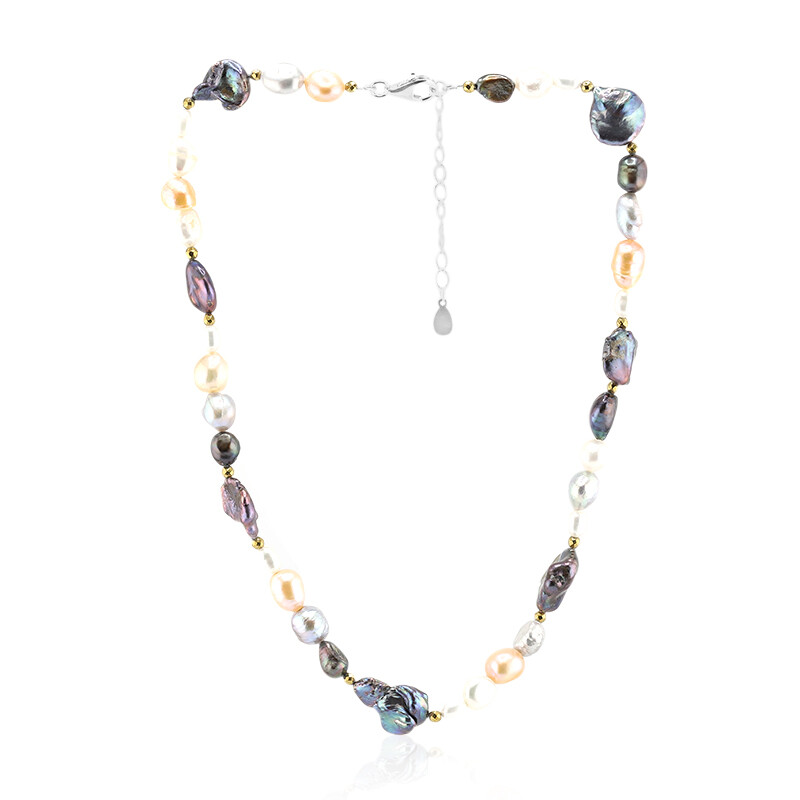 Collier Ras Du Cou En Argent Sterling 925 Avec Fluorites, Péridot Et Perles Keishi - Pierre Naturelle - Bijou Femme Élégant Bimonia