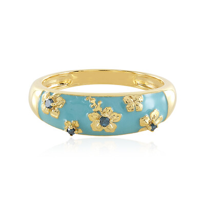 Bague en argent et Diamant bleu I3